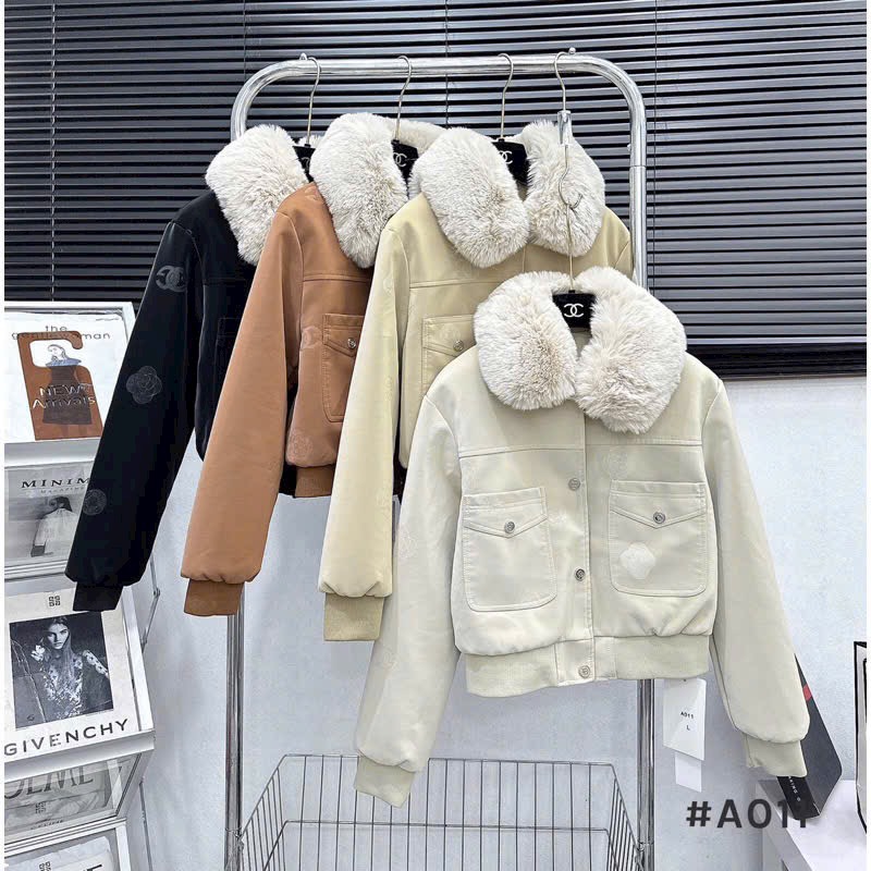 Áo Khoác Dạ Ngắn Phối Cổ Lót Lông Cúc Gài Phối Túi Ngực form rộng cao cấp dày dặn 4 màu cực hot QC - U111