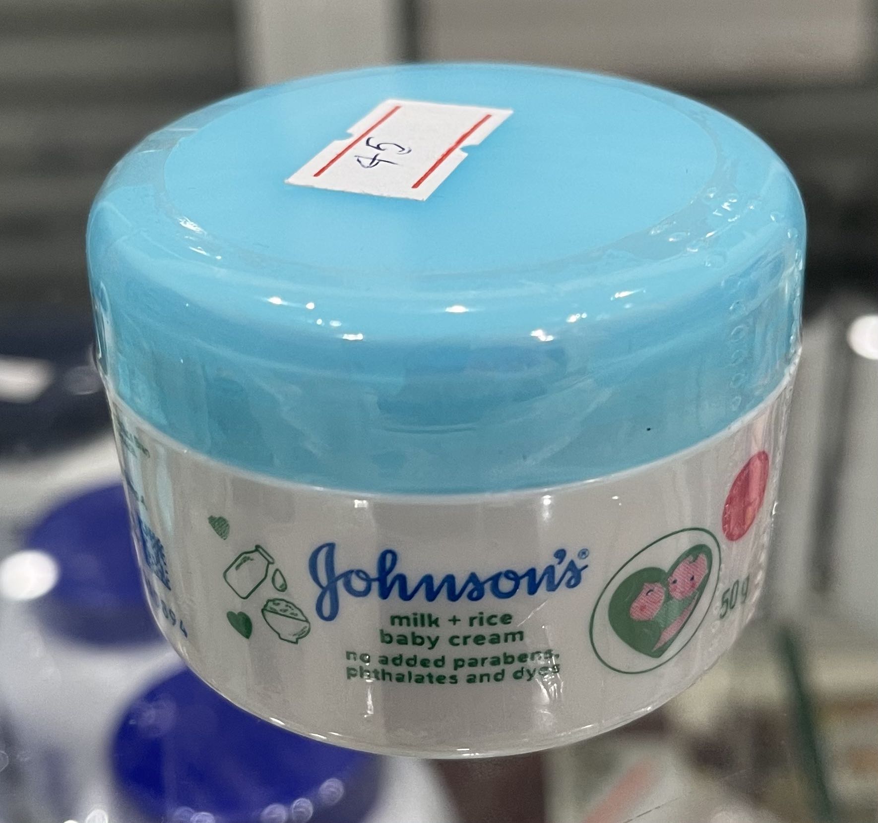 Kem Dưỡng Da Johnson’s Baby Milk Cream Nắp Xanh 50g