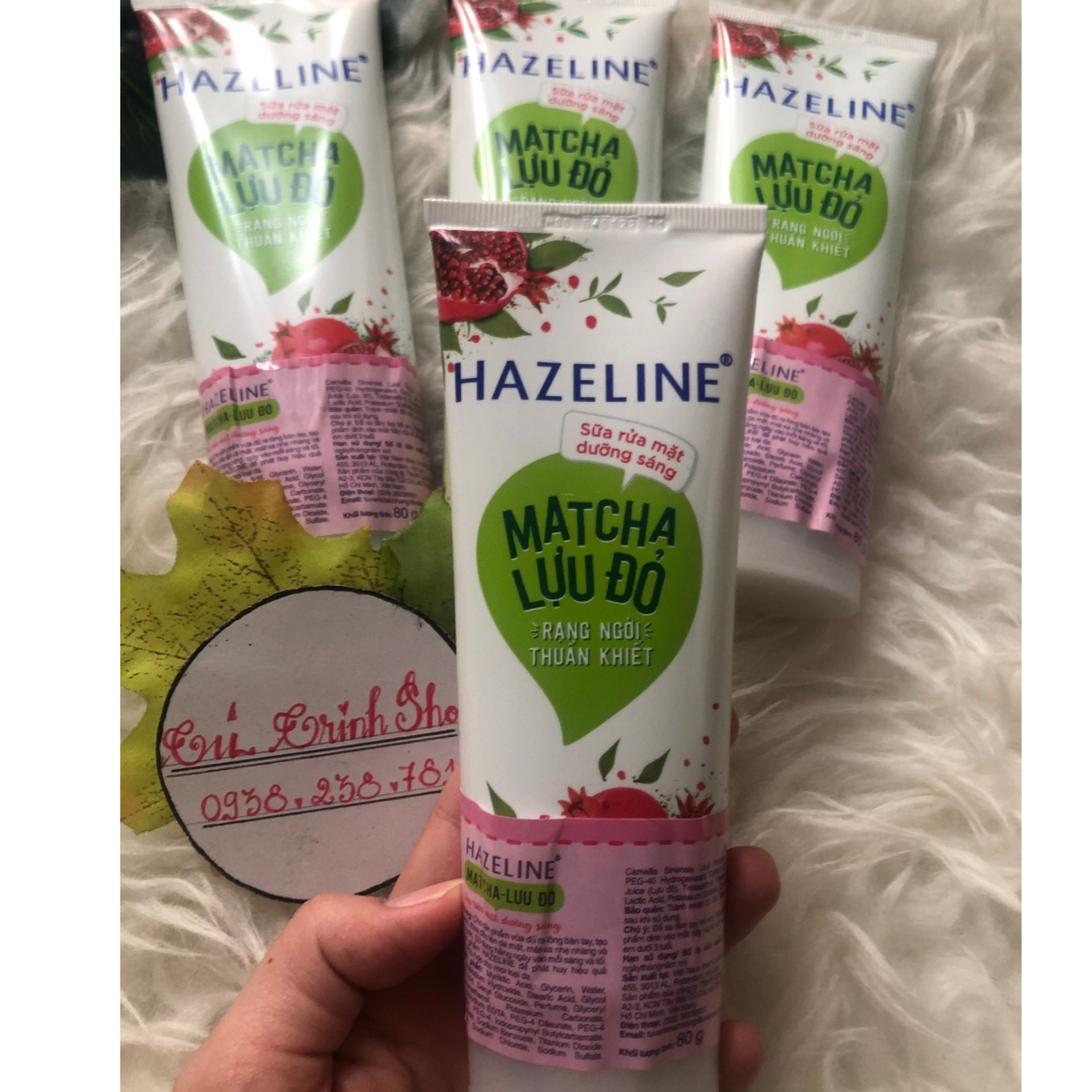[hàng khuyến mãi 80g] 1 TUÝP Sữa Rửa Mặt Sáng Da Hazeline Matcha - Lựu Đỏ
