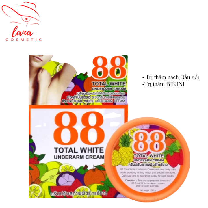 Kem xóa thâm nách bikini khuỷ tay chân 88 Total White Underarm Cream Thái Lan