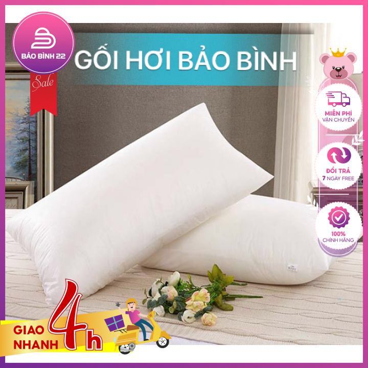 2 ruột gối hơi size 40x60cm hàng VN cao cấp, ruột gối nằm có khoá kéo, có thể dễ dàng kiểm tra và vệ sinh gòn bên trong - Bảo Bình 22 - gối ngủ, gối gòn