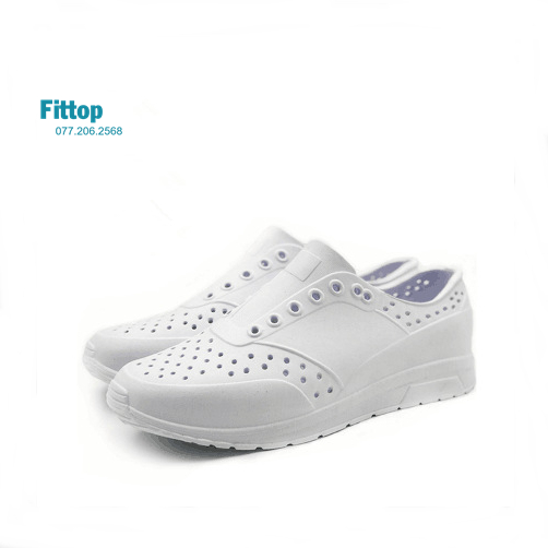 Giày Nhựa Nam Nữ Đi Biển Đi Mưa, Giày Tăng Chiều Cao FITTOP NTL-5 ĐEN FULL