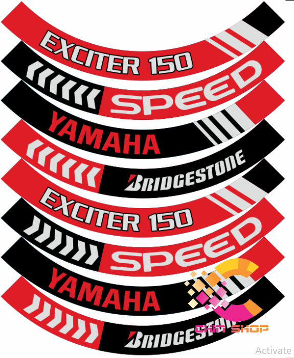 Tem dán vành 3 lớp bản to yamaha exciter đỏ đen