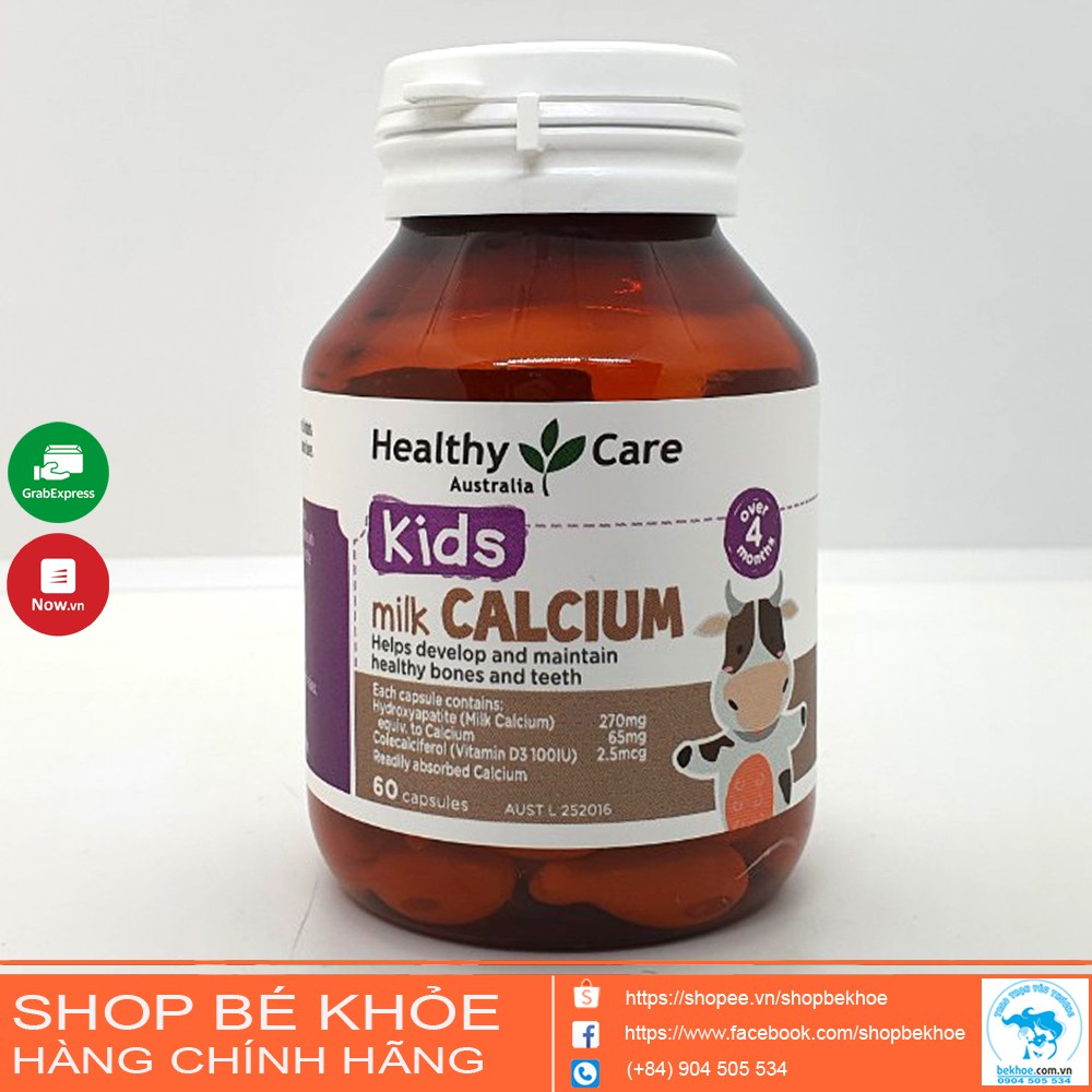 Canxi Sữa Milk Calcium Healthycare - Milk Canxi 60V Úc