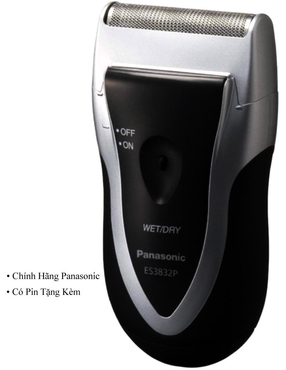 Máy cạo râu Panasonic ES3832P - Nội địa Nhật Bản, có chế độ tự làm sạch máy, có thể sử dụng khô hoặc ướt, lưỡi được bọc crom, không gây kích ứng da, cạo sạch đáng kinh ngạc