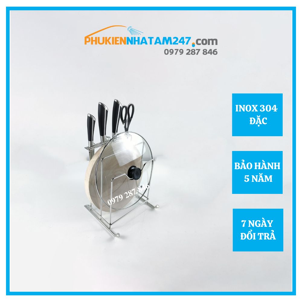 Đồ vắt dao thớt để bàn, để dao thớt, dắt dao Inox 304 PHÁT ĐẠT không rỉ sét, máng dao