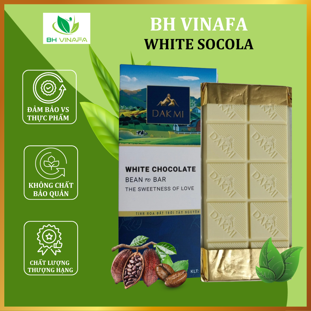 White Chocolate 85% dạng thanh 100g đồ ăn vặt siêu ngon dành cho dân sành