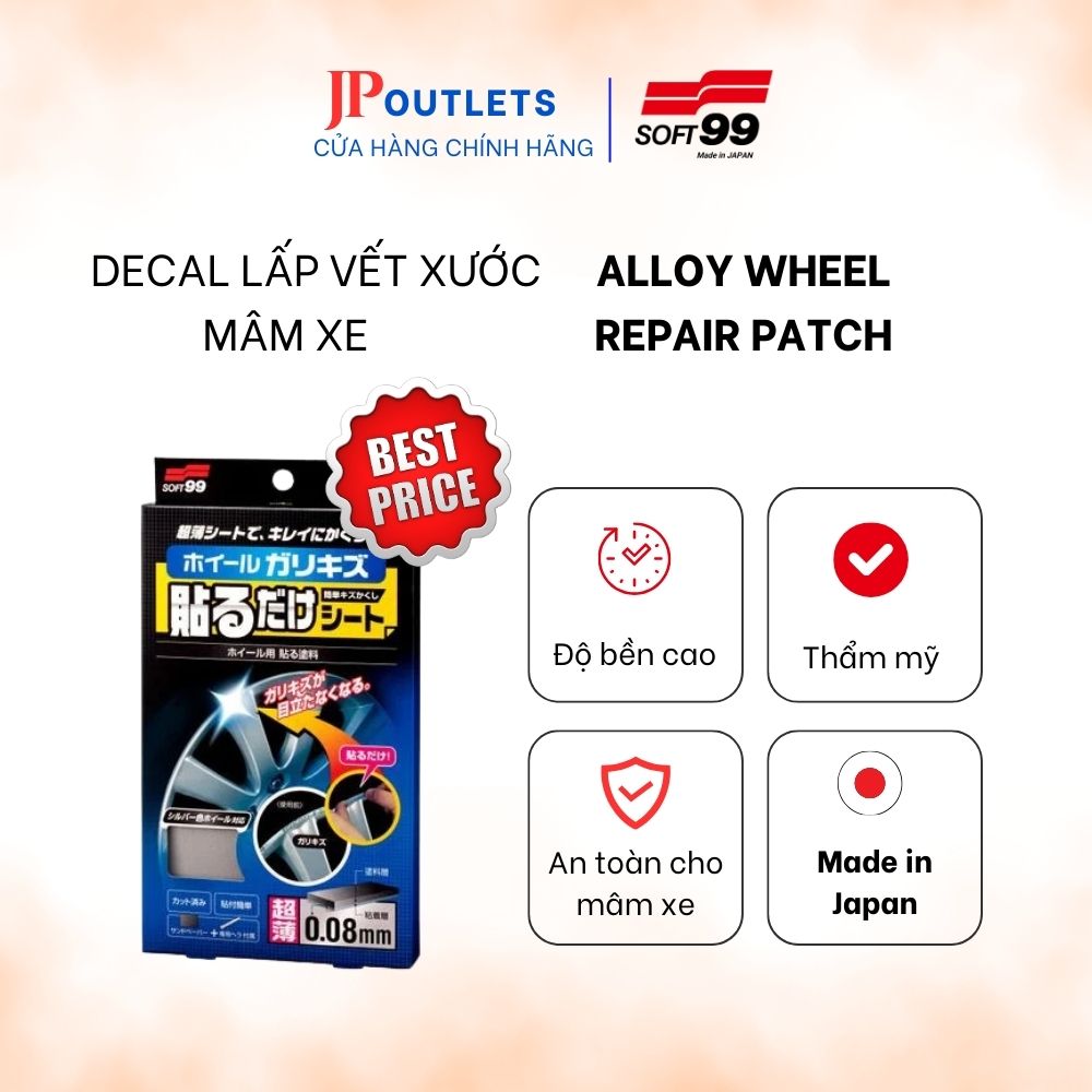 Miếng dán lấp vết trầy mâm xe alloy wheel repair patch bp-21 | soft99 japan