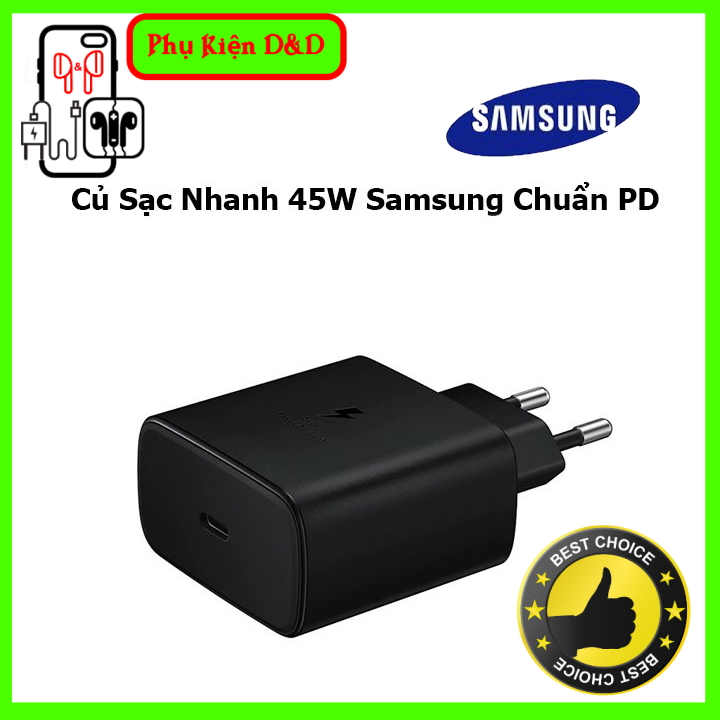Củ sạc nhanh cổng usb-c 45w cho samsung galaxy note 10 20 plus note10plus 5g a91 note10 +