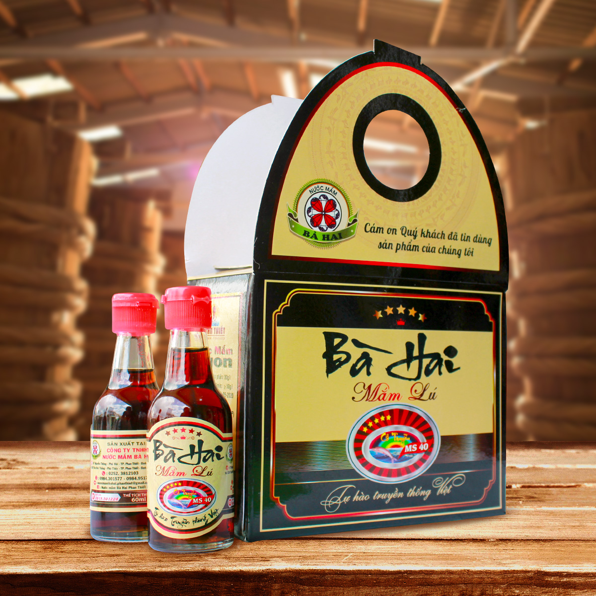 Mắm lú bà hai ms 40a 60 ml x 8 chai thủy tinh