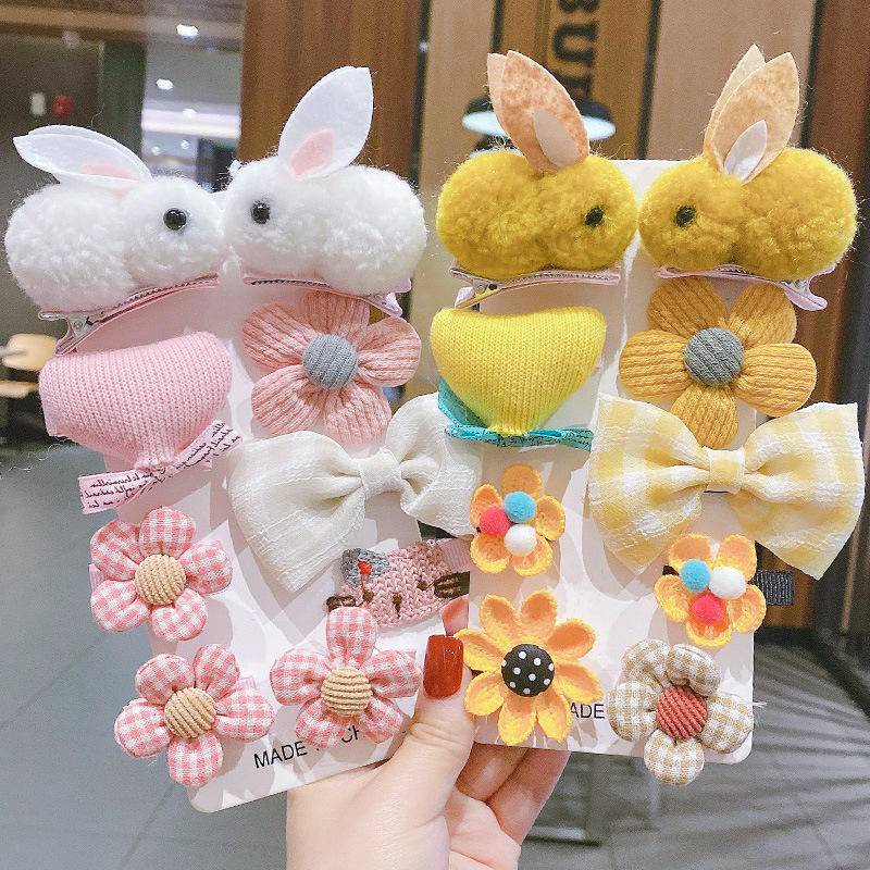 Set 9 kẹp tóc 2 con thỏ, kẹp tóc đáng yêu dành cho bé gái dễ thương