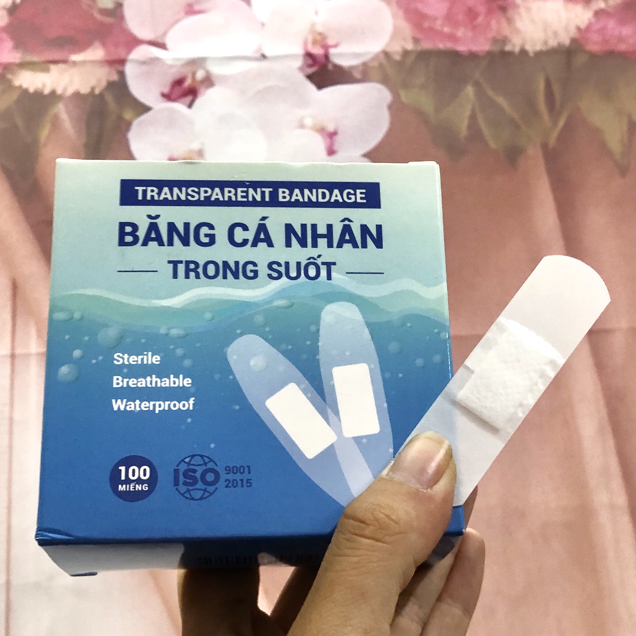 BĂNG CÁ NHÂN TRONG SUỐT HỘP 100 MIẾNG - Băng cá nhân chăm sóc vết thương hộp 100 cái màu trong suốt