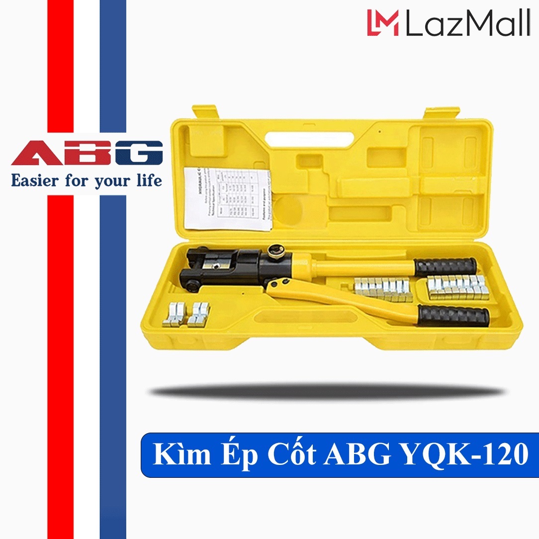 Kìm Ép Cốt Thủy Lực ABG YQK-120 Kìm Bấm Cốt, Kìm Ép Cos Dây Cáp, Dây Điện - Hàng Chính Hãng