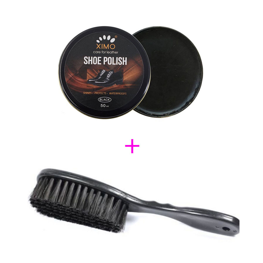 Combo xi đánh giày + bàn chải đánh giày hkd39