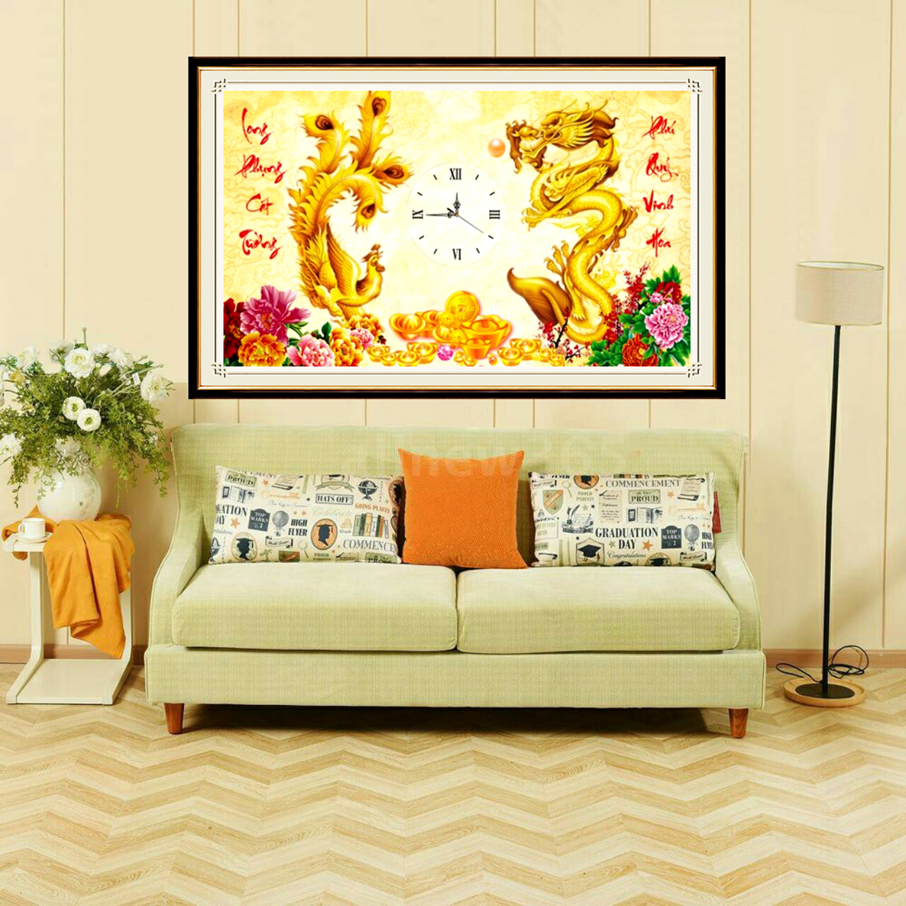 [HCM]Tranh đính đá Long Phụng cát tường LV364 - chưa đính