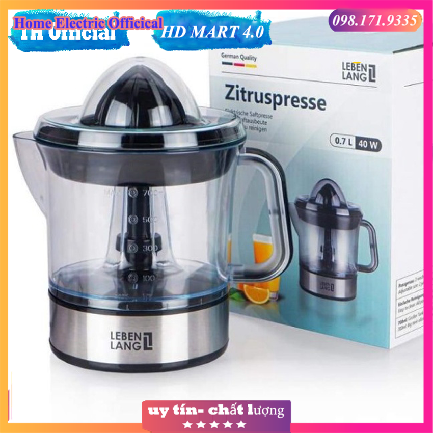 Máy vắt cam bằng điện lebenlang, máy vắt cam tự động nhỏ gọn dung tích 0.7l - lb389 nhập khẩu đức bảo hành 12 tháng