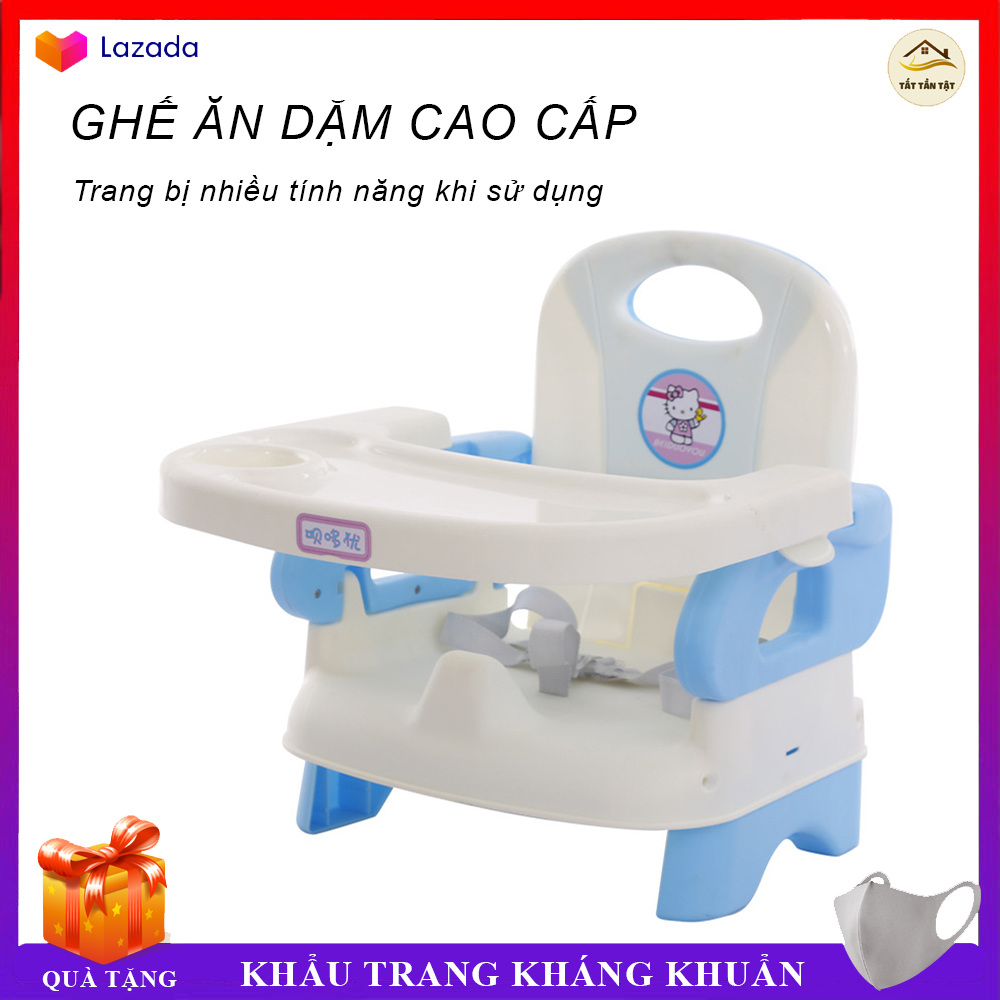 Ghế ăn dặm cho bé có thể gấp gọn hiện đại,  Mặt bàn có các hốc riêng biệt, Ghế ăn dặm đa năng, chắc chắn an toàn cho bé, Tiện lợi cho Mẹ