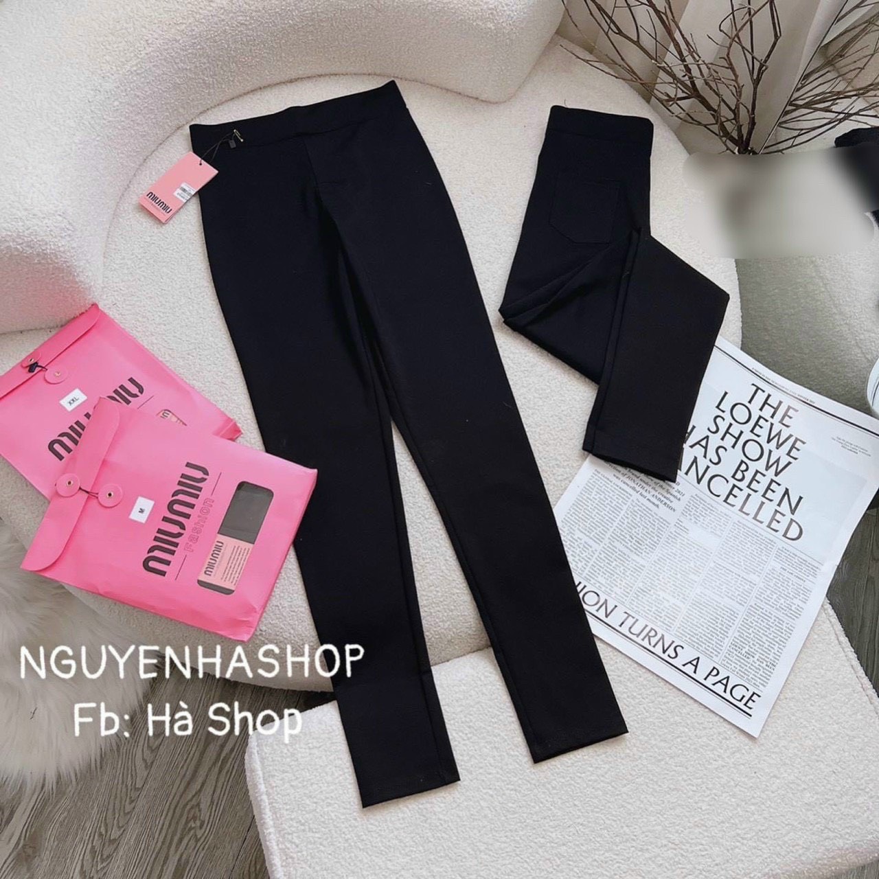 Quần legging miumiu kèm túi giấy. quần tkct quần dài nữ