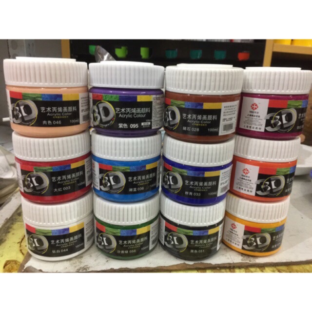 Bộ 12 màu cơ bản acrylic 3d 100ml