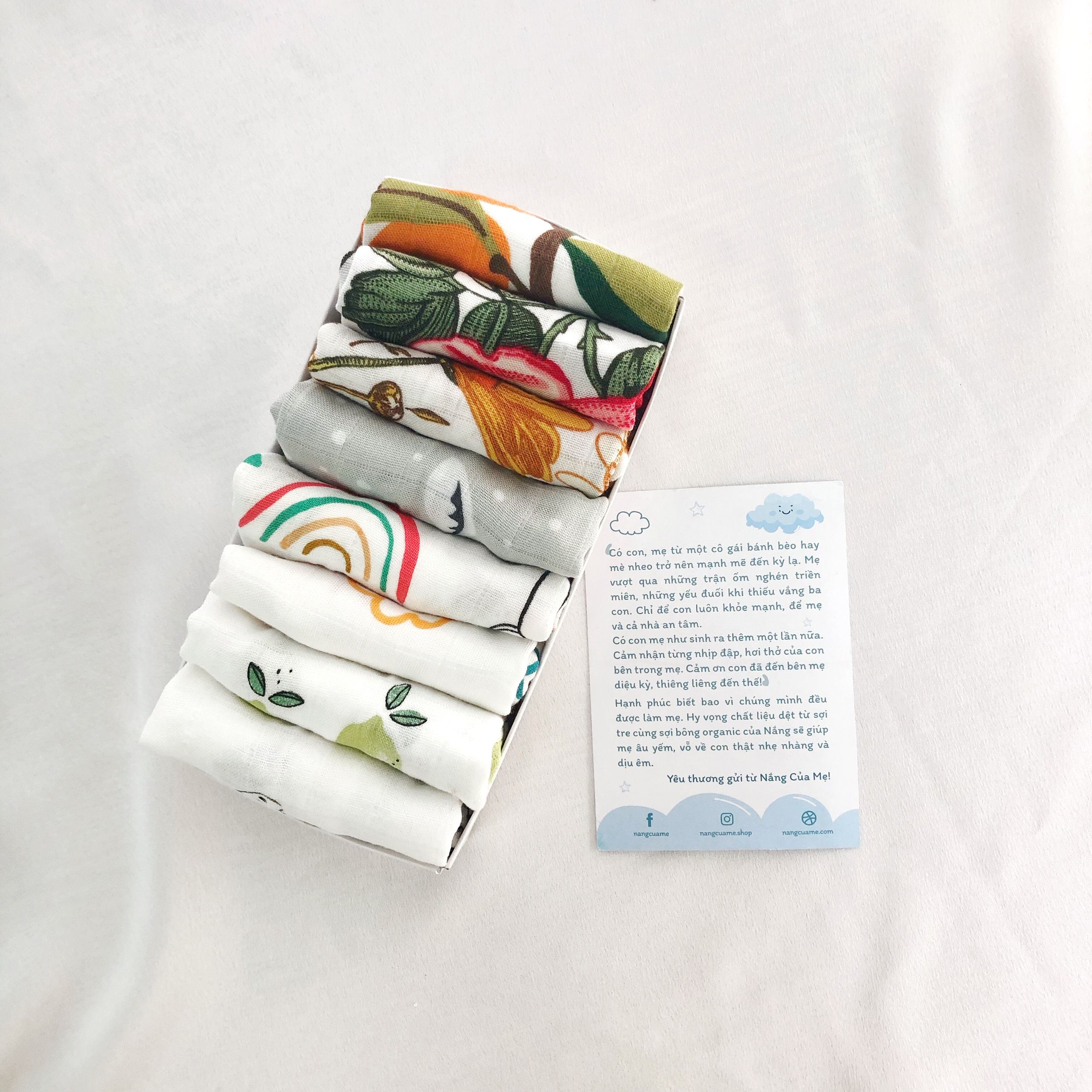 Khăn xô sợi tre organic cao cấp cho bé sơ sinh, khăn xô cotton organic Nắng Của Mẹ - KHANXO