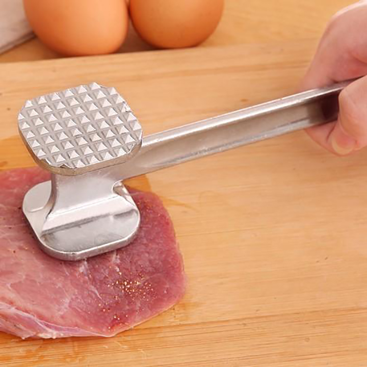 Búa đập thịt thép không gỉ - Cây đập thịt - Đồ đập thịt - Dụng cụ đập thịt inox 2 mặt chắc chắn làm mềm thịt, đập vỏ hạt - Đồ dùng nhà bếp - Vồ đập thịt làm mềm thịt 2 đầu