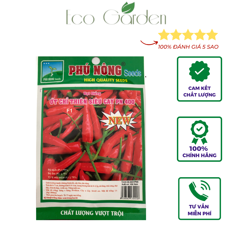 Hạt giống Ớt Chỉ Thiên Siêu Cay PN-400 Phú Nông - 0.1g 01