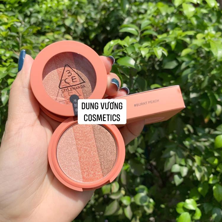 Phấn mắt 3 màu 3ce mood recipe triple shadow màu burnt peach có nhũ phiên bản 2020