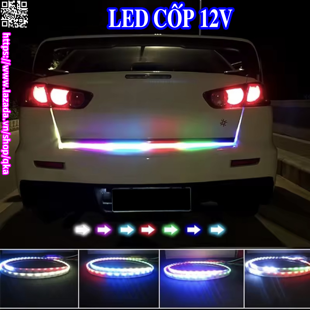 Đèn Led cốp xi nhan xe ô tô chạy đuổi tích hợp đèn phanh hậu chớp nháy 12v