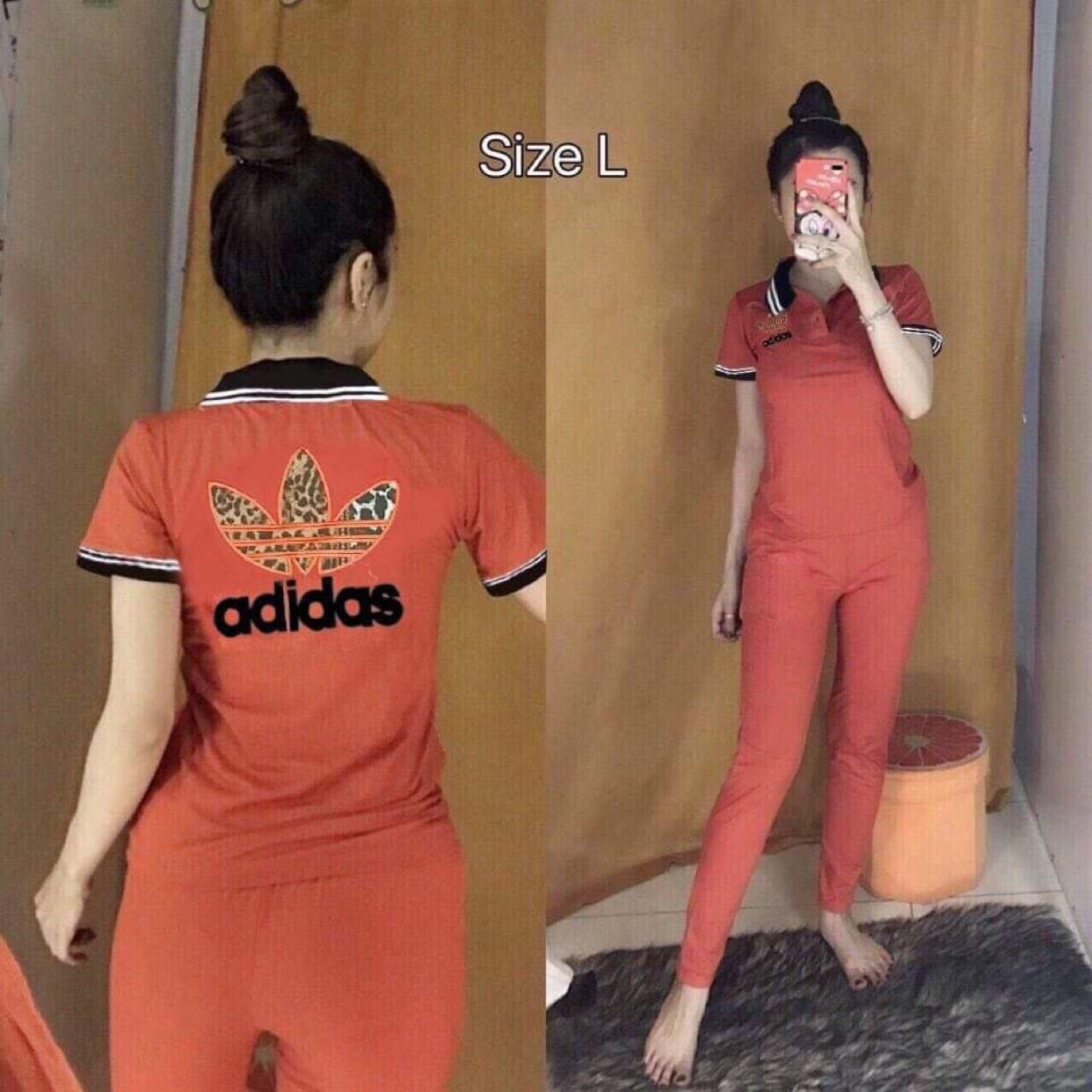 Đồ bộ cổ logo thêu siêu xinh - y hình