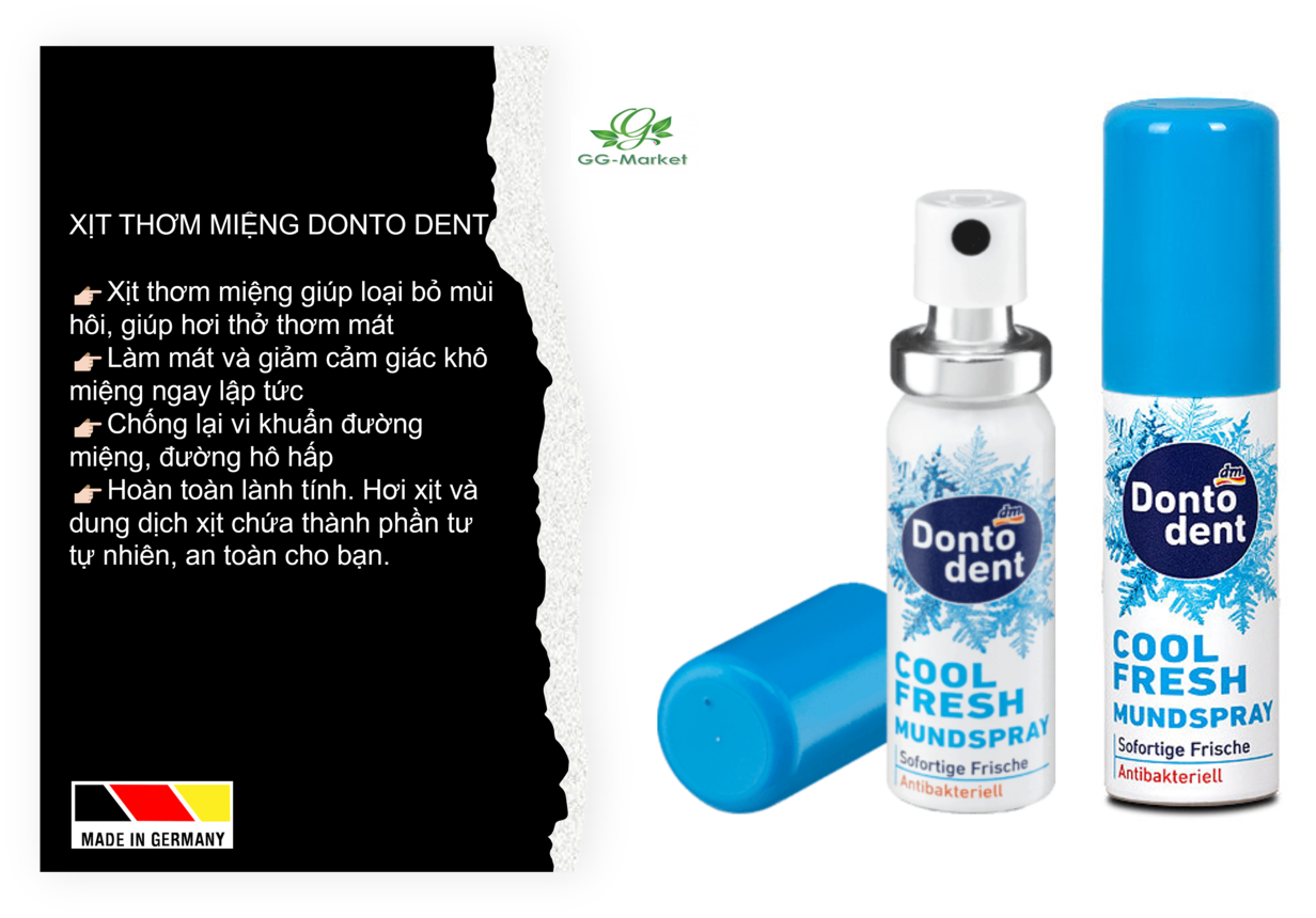 Xịt thơm miệng donto dent - loại bỏ mùi hôi miệng - mang lại hơi thở thơm mát - tự tin trước người đối diện