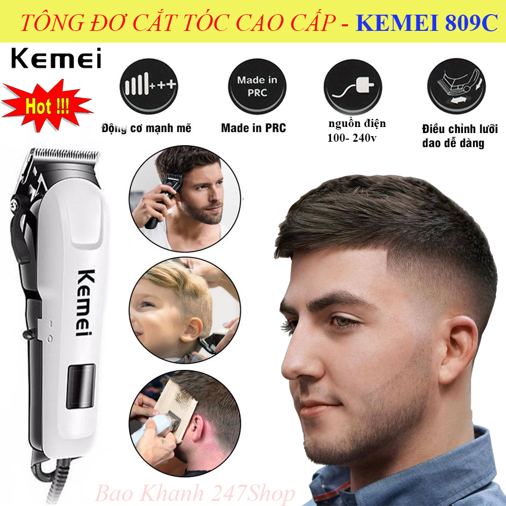 Tông Đơ Cắt Tóc, Tông Đơ Cắt Tóc Chuyên Nghiệp, Tông Đơ Hớt Tóc. Tông Đơ Kemei 809C -  Tăng Đơ Chuyên Nghiệp, Thiết Kế Với Lưỡi Cắt Và Lược Để An Toàn Khi Dùng, Vận Hành Êm Ái Với Nguồn Điện Từ 100 - 240V