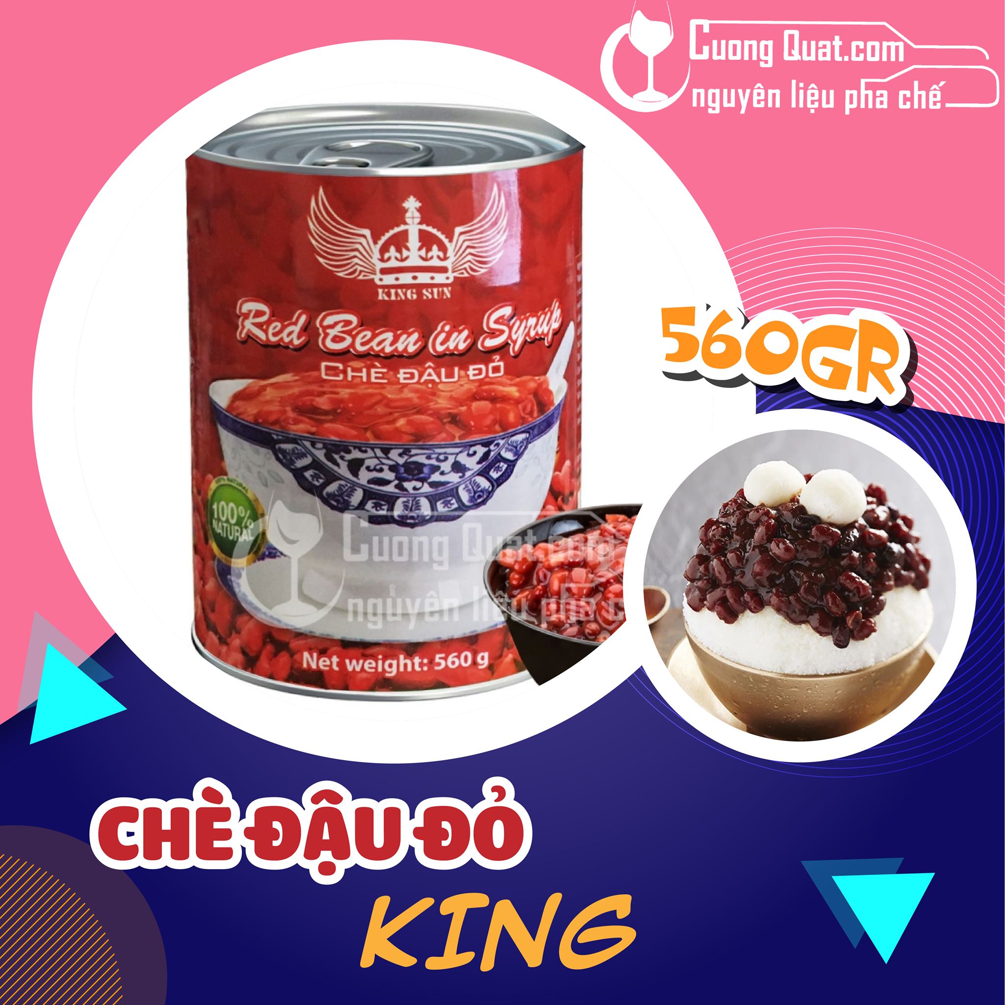 Đậu Đỏ King 560gr topping dành cho trà sữa matcha đậu đỏ