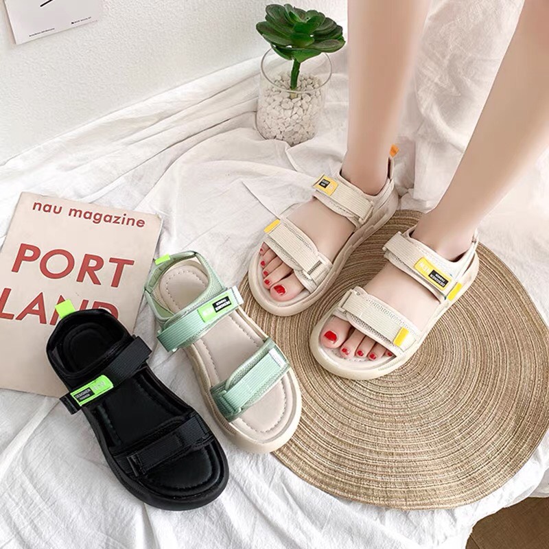 Dép quai hậu fin 2 quai dán đi học cực đẹp , sandal học sinh mẫu hot 2021