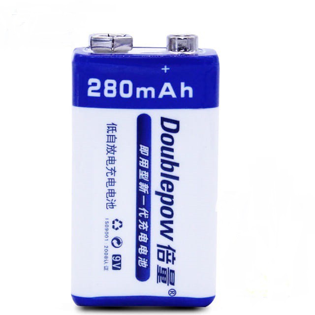 Pin vuông sạc 9v Doublepow 280mAh Tặng hộp đựng pin