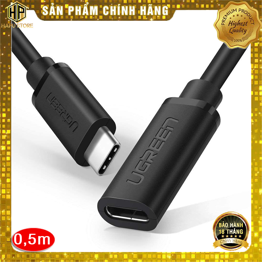 Cáp nối dài usb type c ugreen 40574 dài 0,5m chính hãng - hapustore
