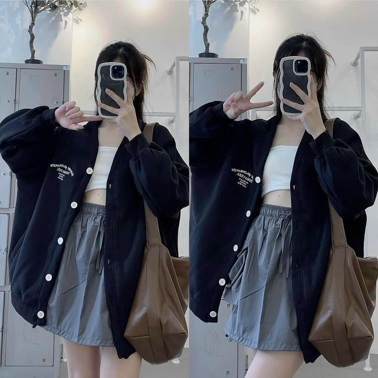 Áo Khoác Nỉ Cadigan Nữ 5 Nút Chữ Thêu Thiết Kể Phong Cách Hàn Quốc Hót Trend_KP