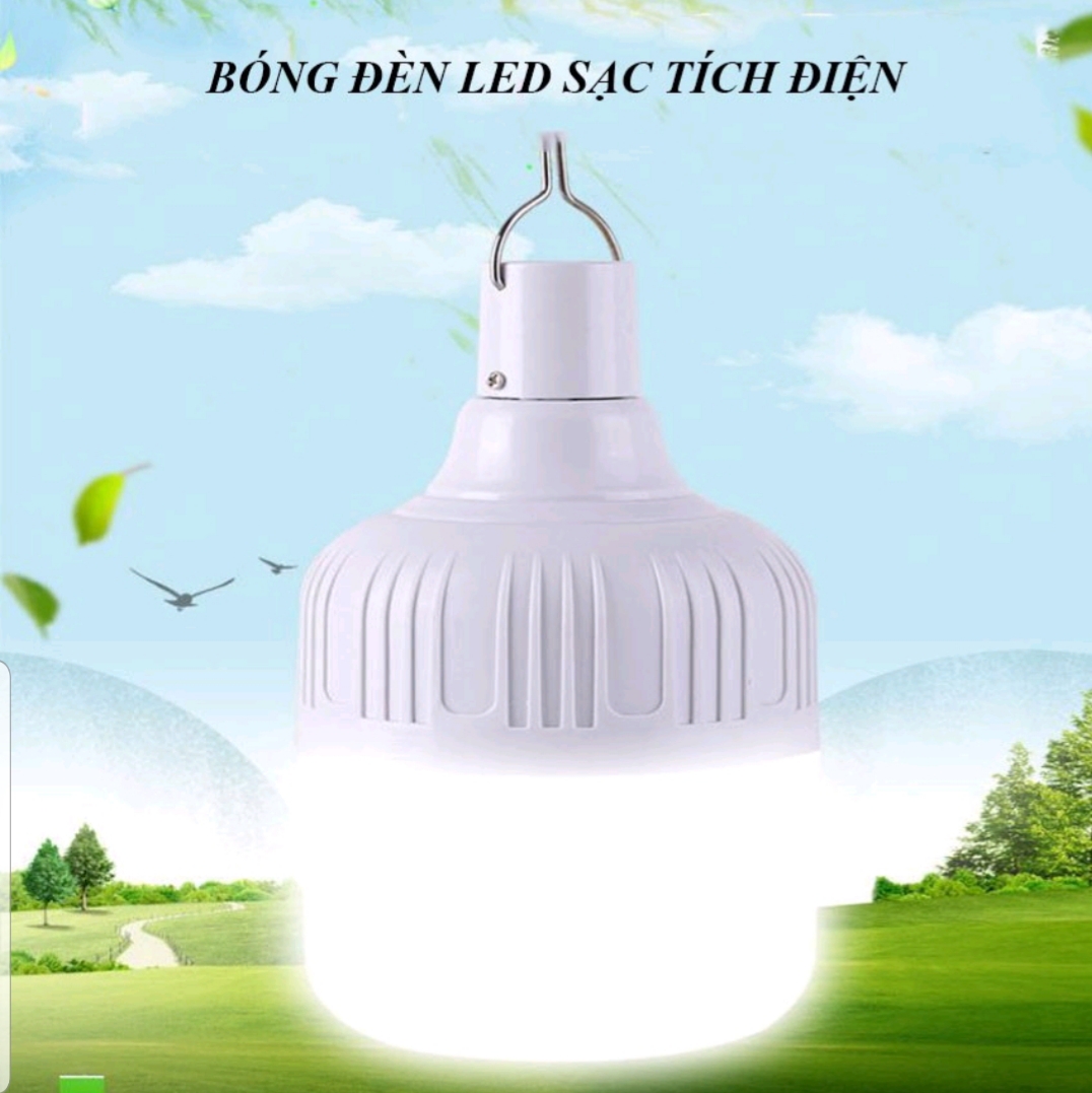 Đèn led tích điện usb không dây, led sạc bóng đèn siêu sáng 100w - 150w - 200w（trắng）