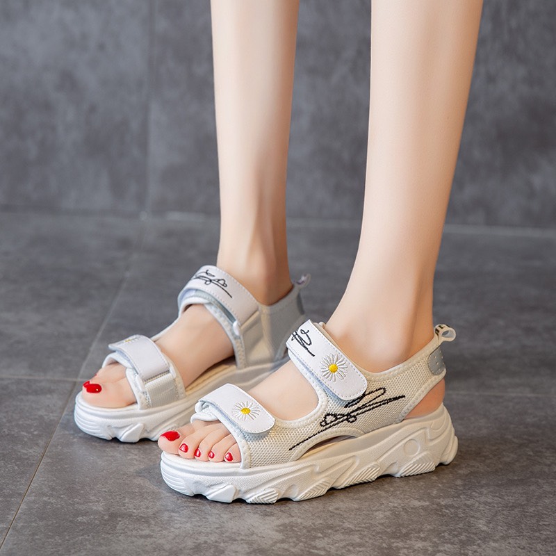 Dép SanDal Nữ Hoa cúc Hai Quai uzzang vải hàn quốc mới 2020 (shophanhan)