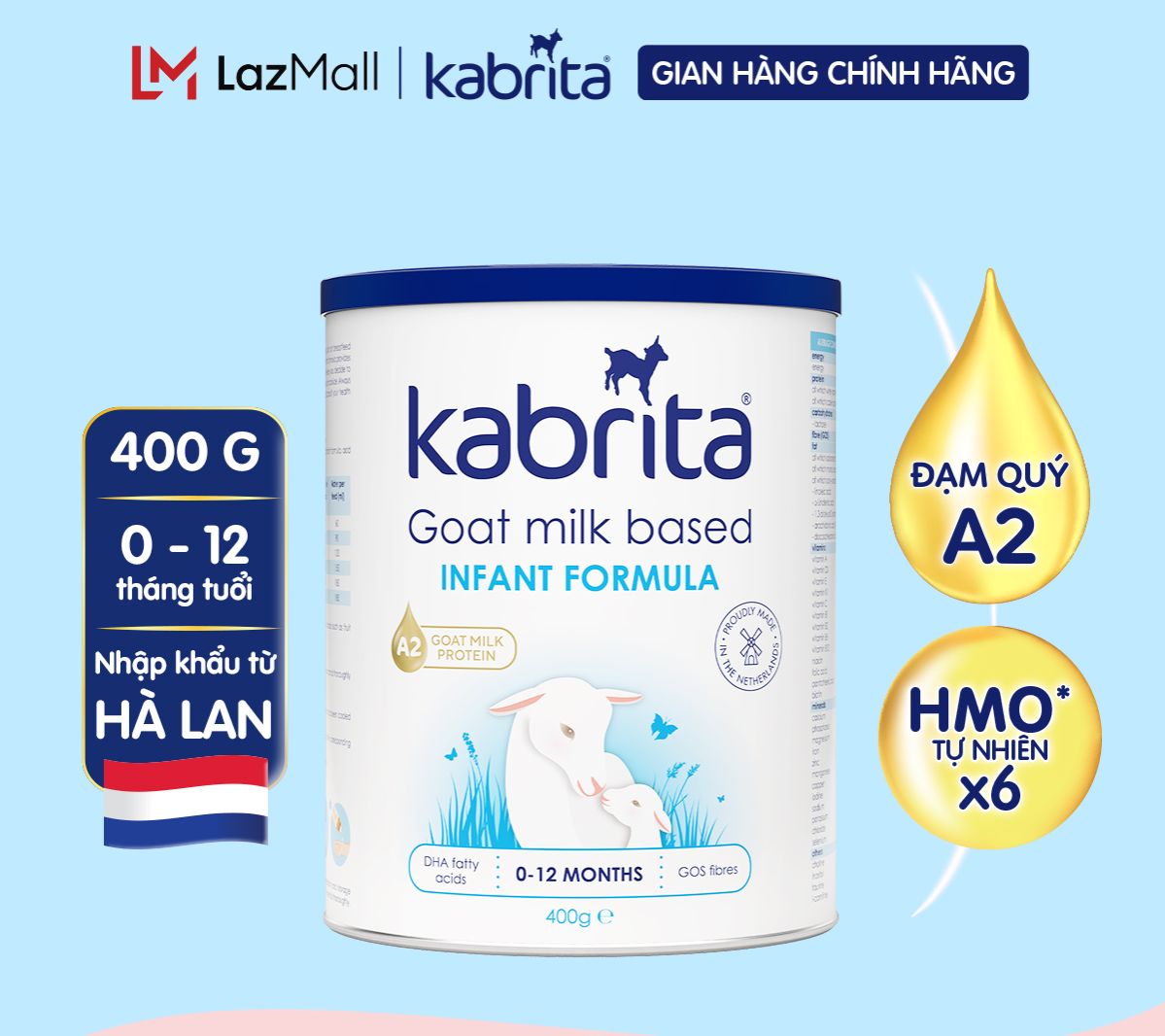 Sữa dê kabrita cho trẻ từ 0-12 tháng - lon 400g