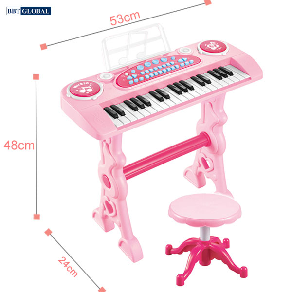 Đàn Organ 37 phím có sạc và ghế màu hồng 328-03 - đồ chơi trẻ em, đồ chơi an toàn, đồ chơi chính hãng, đồ chơi nấu ăn