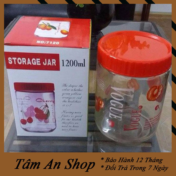 Lọ thủy tinh - lọ thủy tinh có nắp - lọ thủy tinh 1200ml