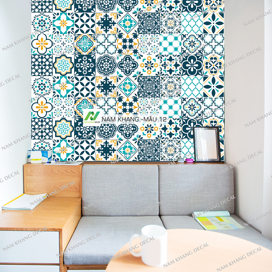 [HCM]Decal gạch bông Set 32 ô 15cm hoặc 18 ô 20cm - NK012