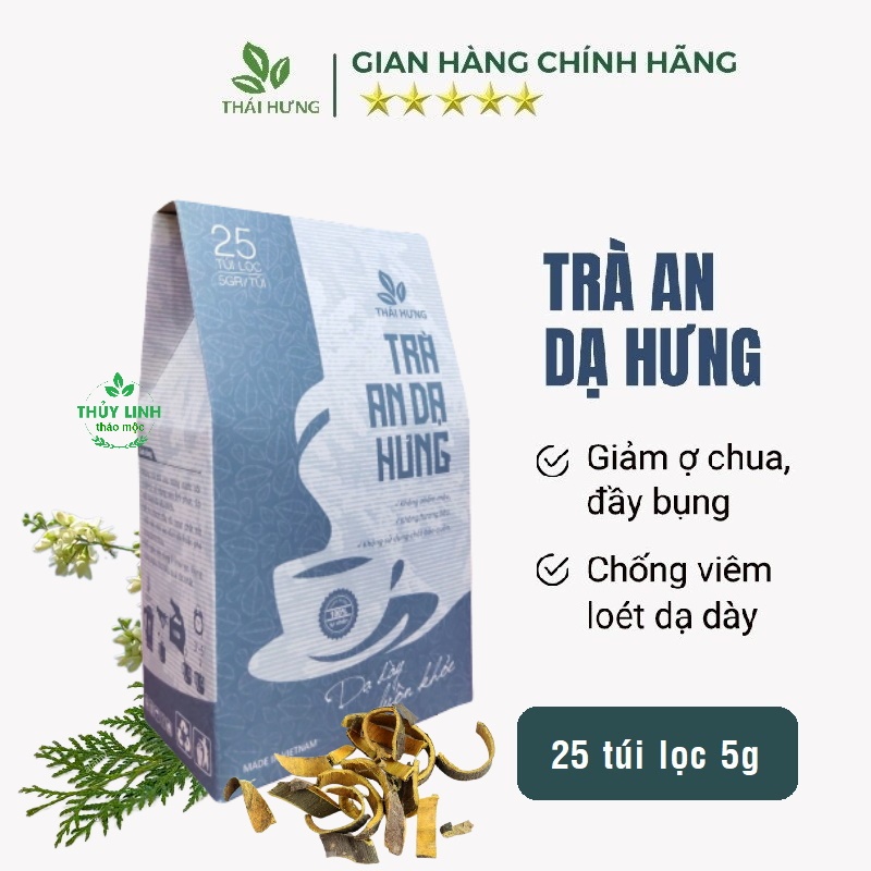 Trà An Dạ Hưng Thái Hưng - 25 túi lọc 5g Chống viêm loét dạ dày, bao tử, kìm hãm vi khuẩn HP