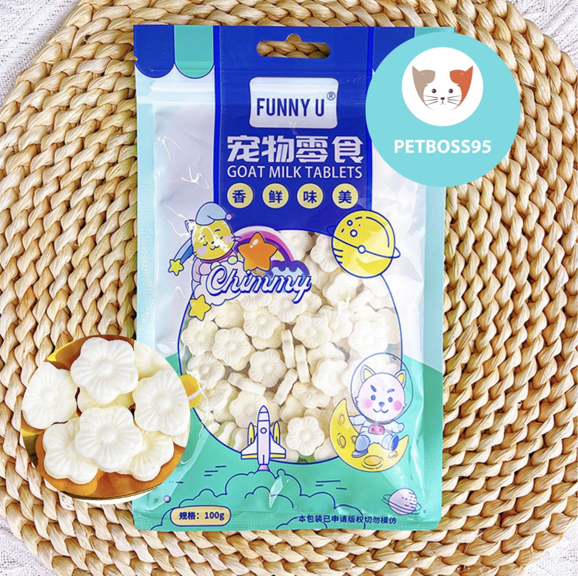 KẸO SỮA DÊ CANXI  100gram CHO CHÓ THÚ CƯNG