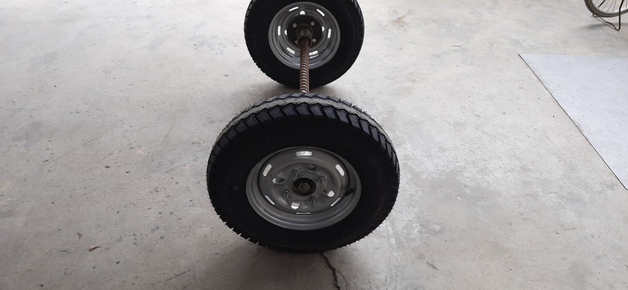 Bộ trục và bánh xe lôi dài 1,1m, lắp bánh 500-12