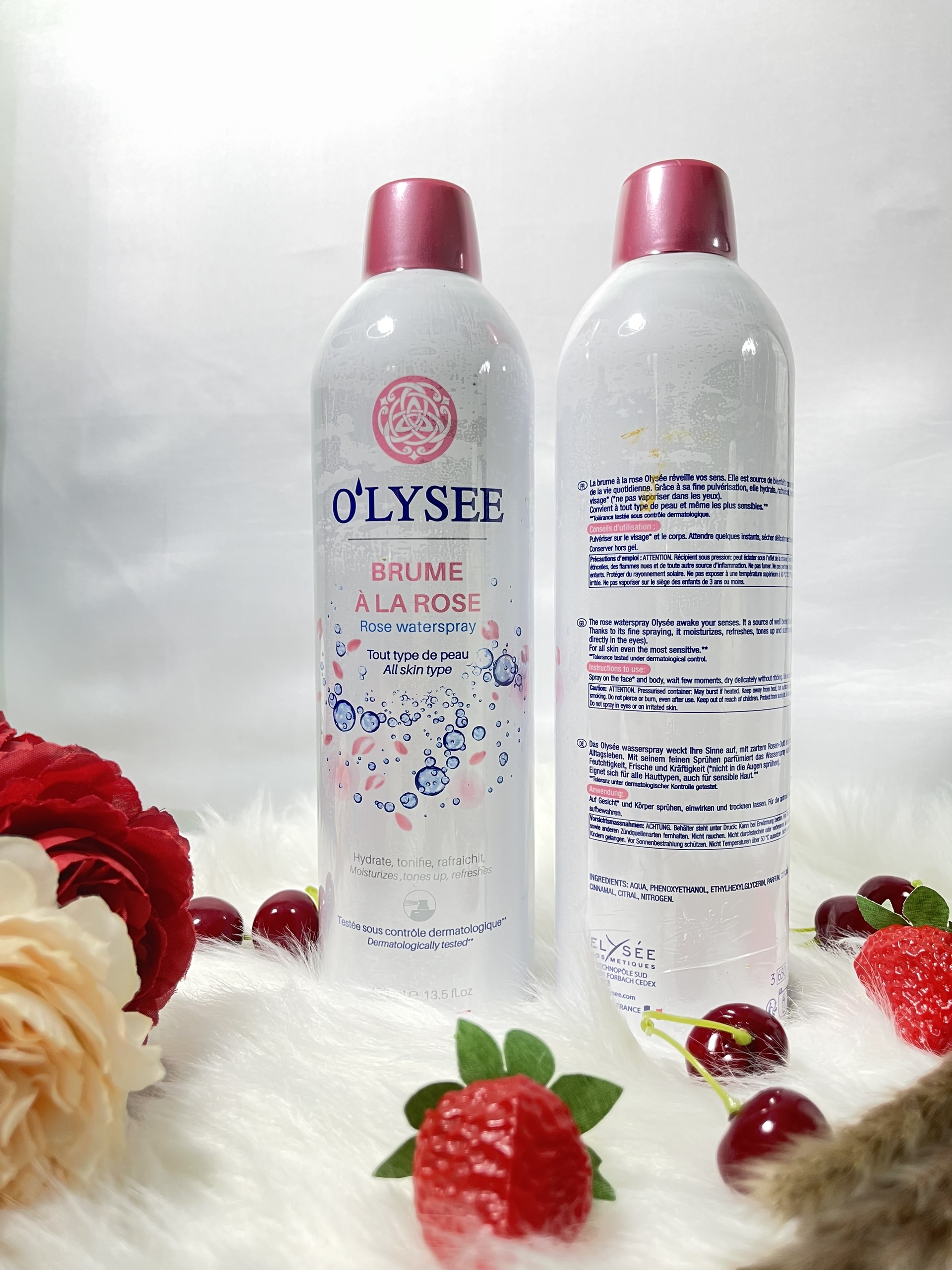 Xịt khoáng dưỡng nâng tone da olysee brume à la rose waterspray 400ml - hàng chính hãng pháp