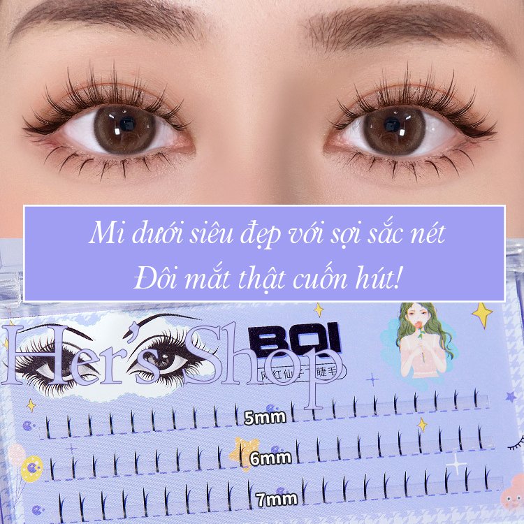 Lông mi giả tách sợi nối mi dưới tự nhiên độ dài 5mm-7mm tặng keo dán mi - mi giả tách sợi tự nối tại nhà b7253