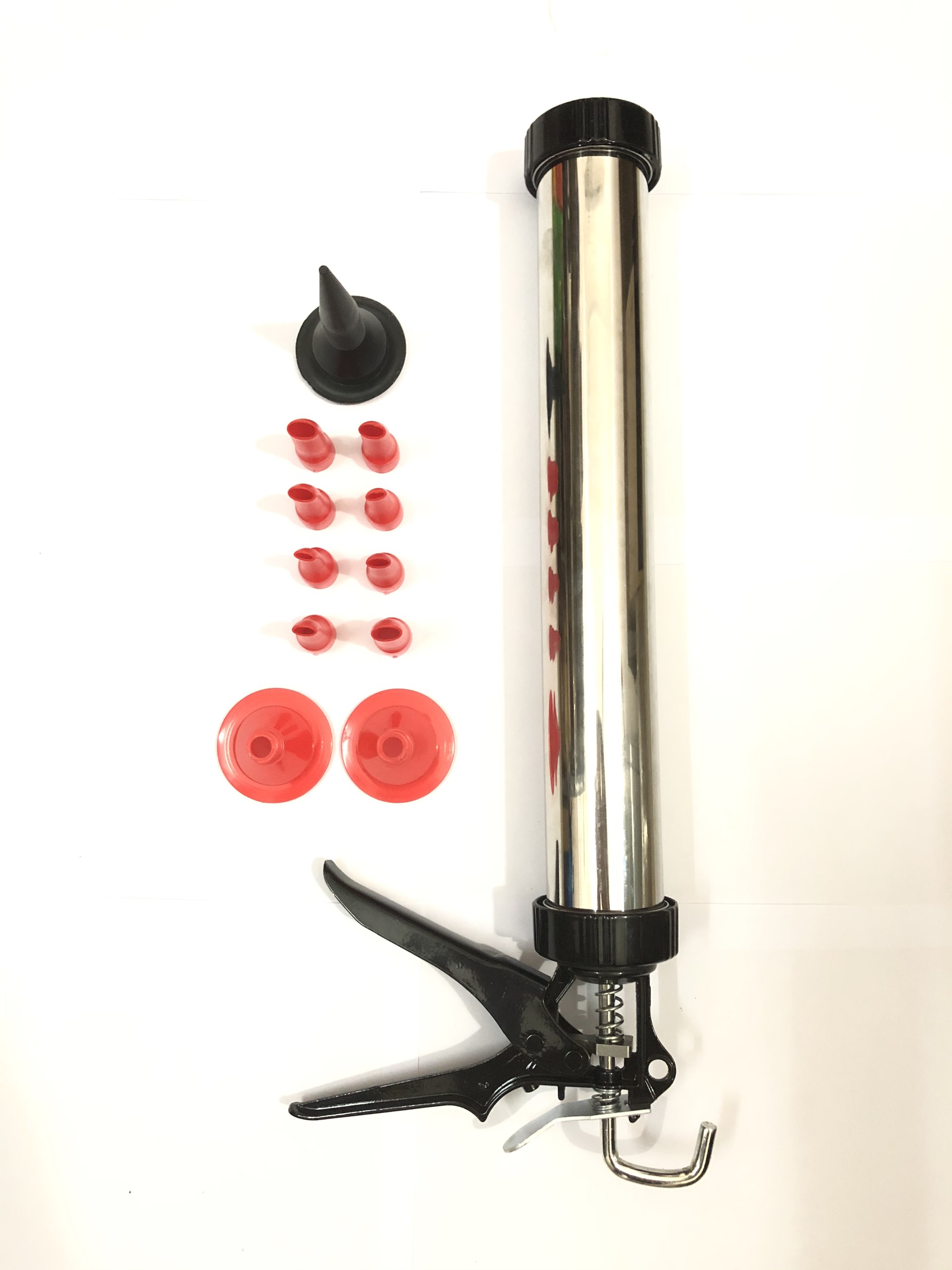 Combo súng bắn keo túi và bộ đầu vòi nhựa vuốt keo sinicone