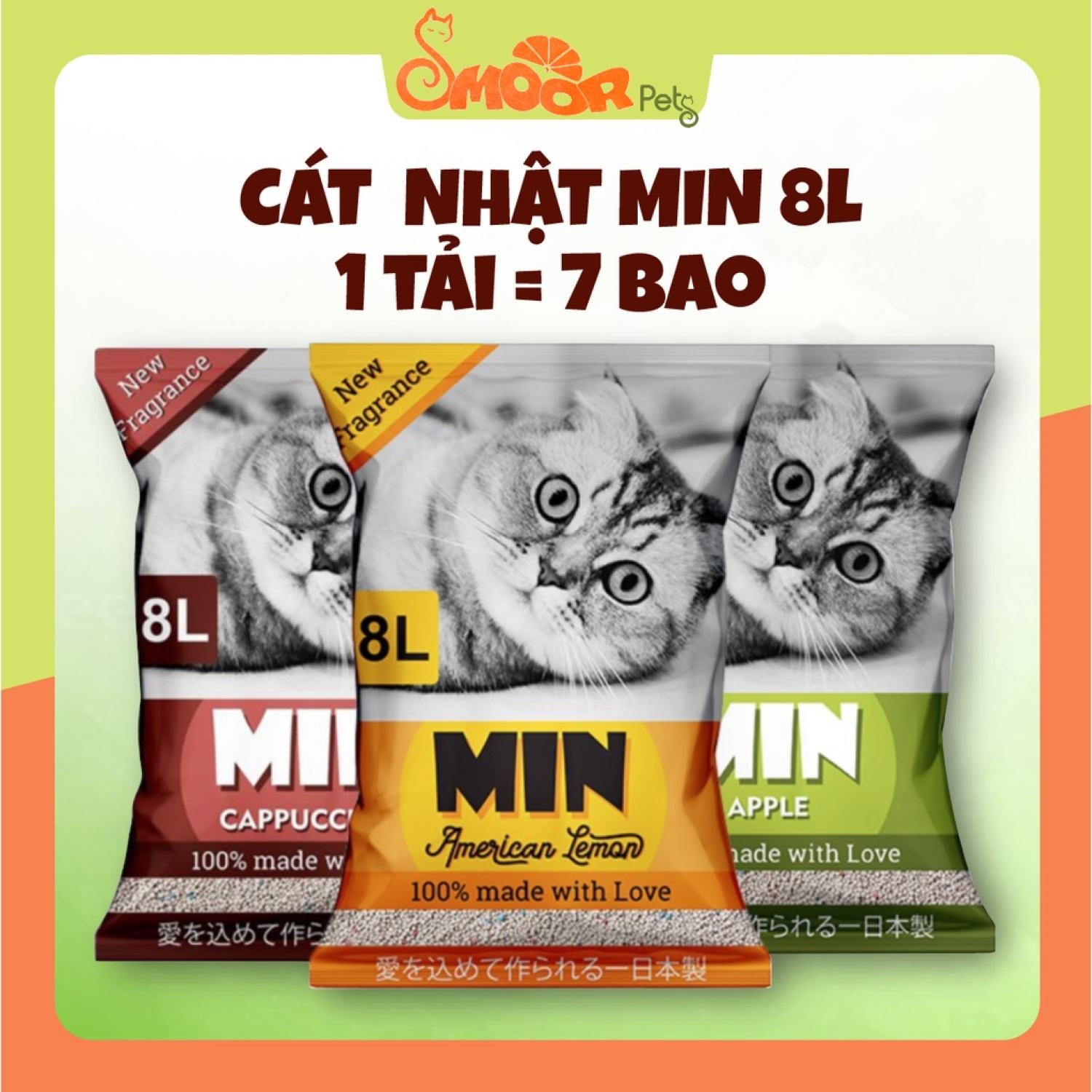 1 tải cát vệ sinh nhật bản min 8l - cát vệ sinh cho mèo