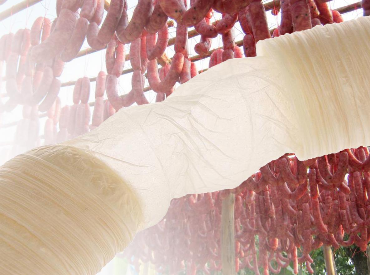  1 Vỏ collagen làm xúc xích lạp xưởng size 26mm loại 1 NDX của Viscofan Đức 